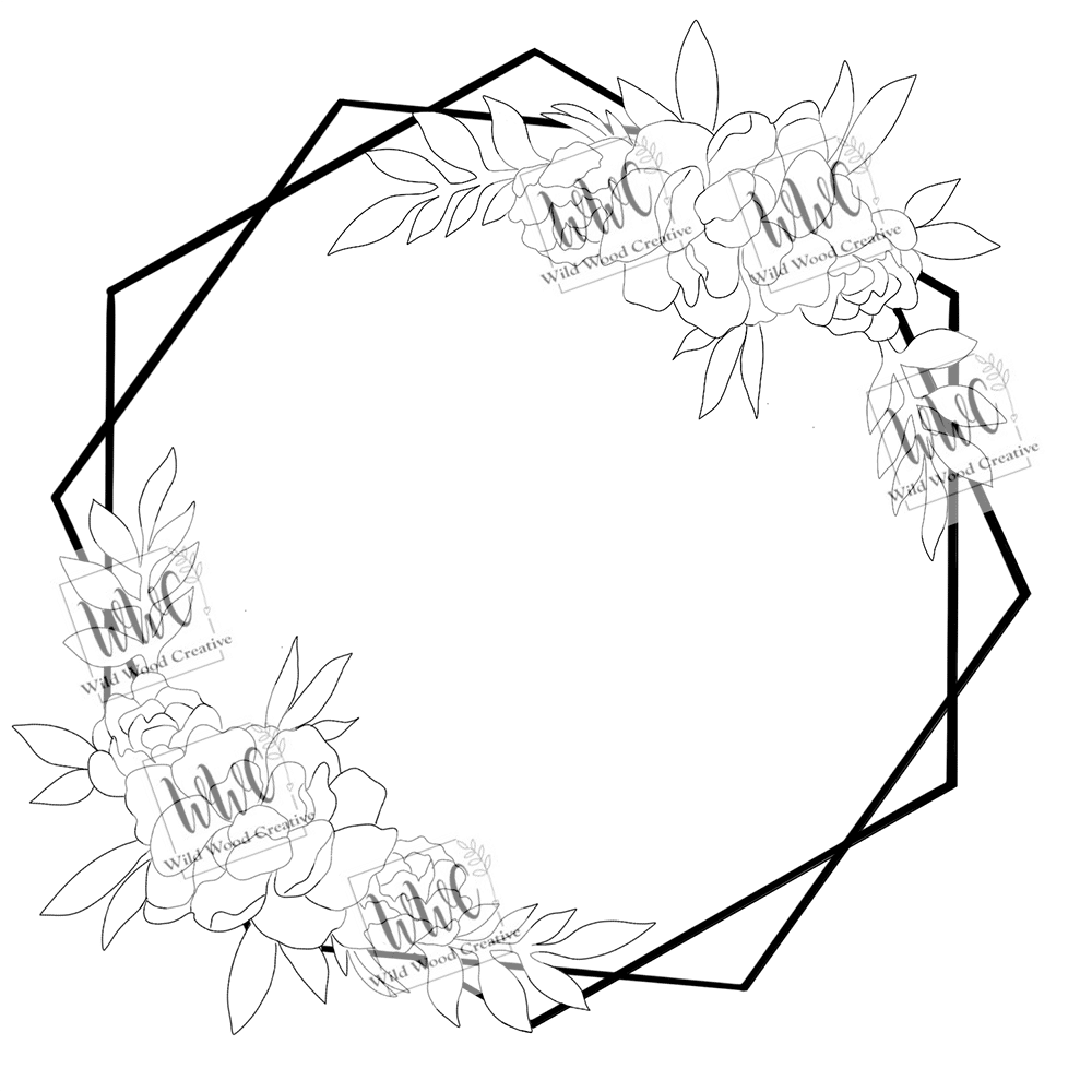 Floral Hexagon Template