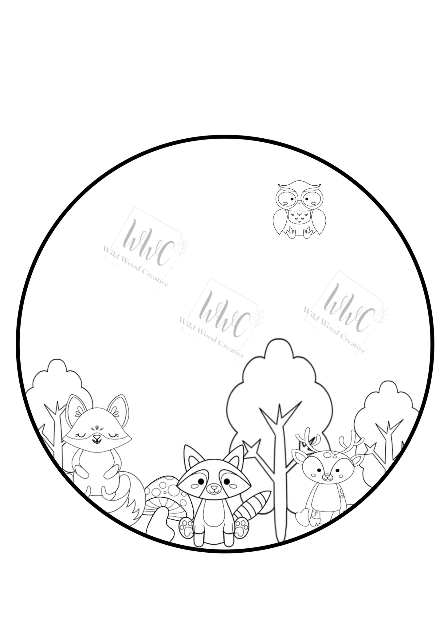 Woodland Round Template