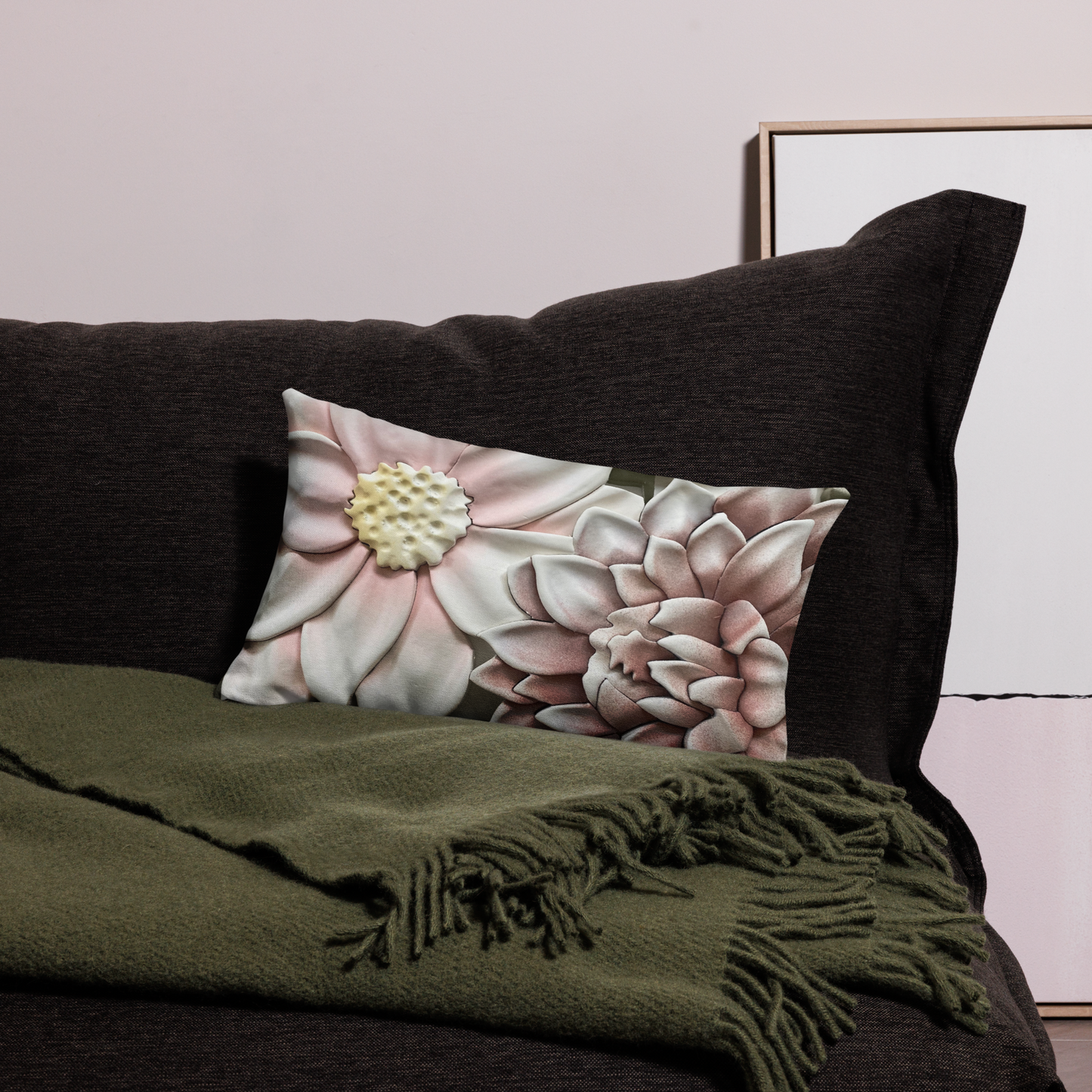 Lauren Bedard Home - Blanca - Jaiden Wilks Dahlias Throw Pillow