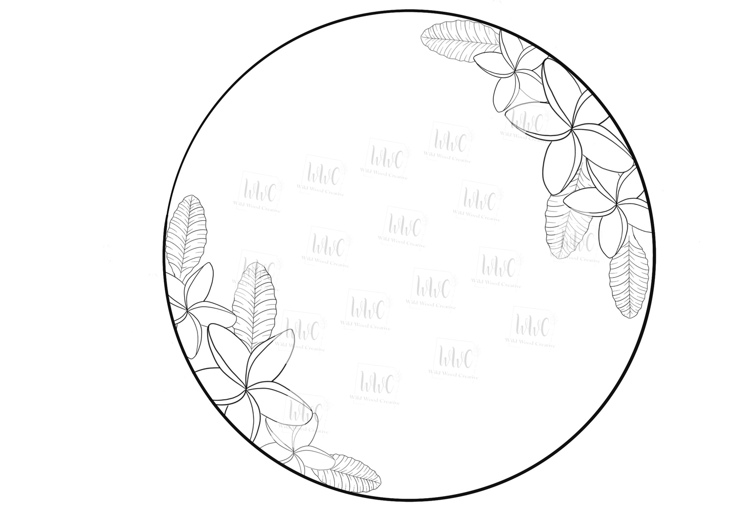 Plumeria Round Template